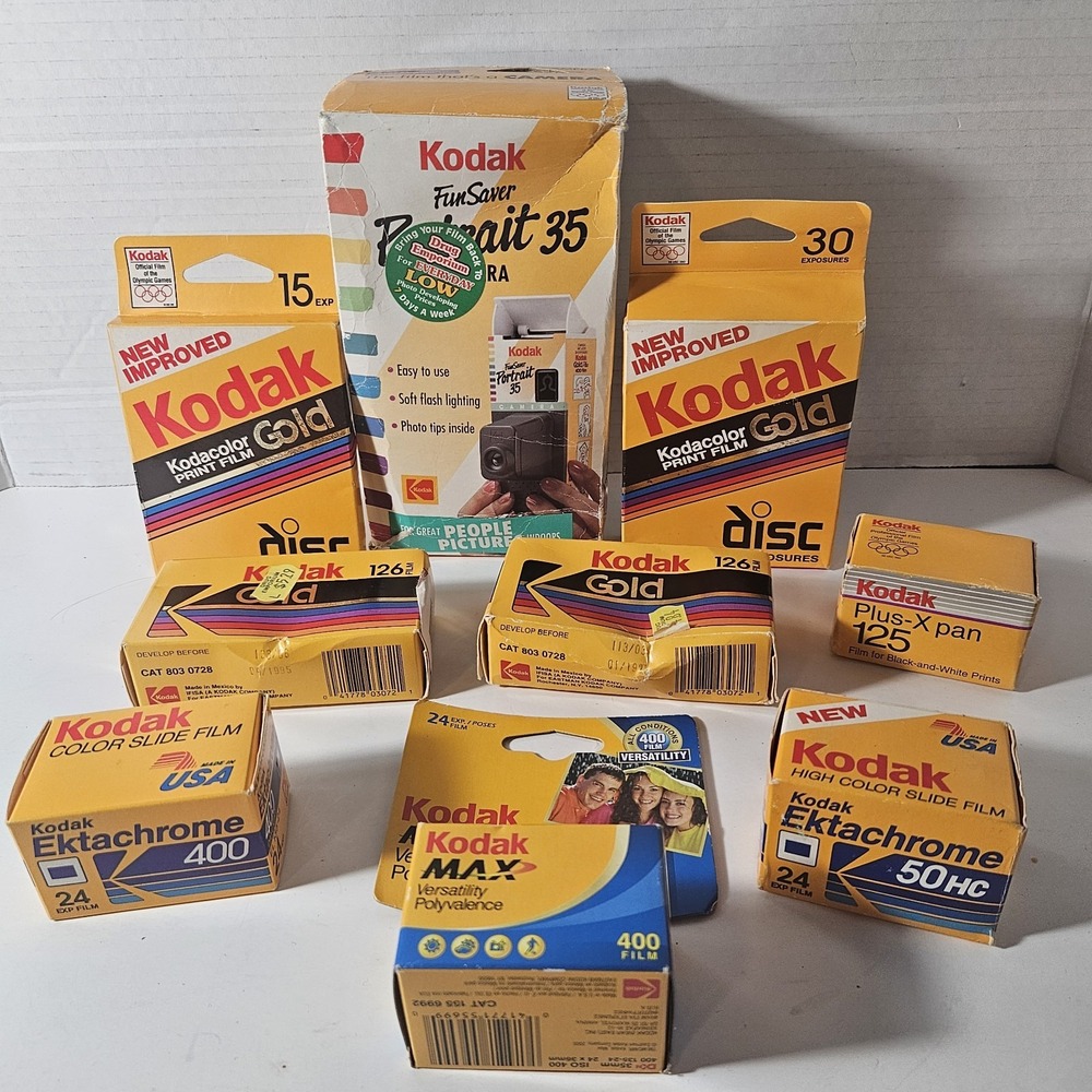 35mm Film Camera Lot Kodak ISO 125 400 50HC Black‎ Color Plus-x Pan Ektachrome